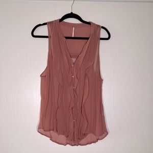 Free People Sheer Sleeveless Blouse Size Large